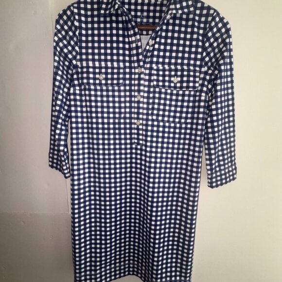 NWOT Southern Tide Nautical Navy Jessica Gingham Performance Collared Dress XS - Picture 10 of 14